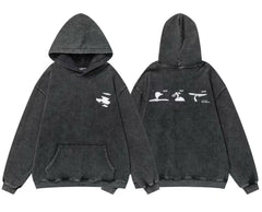 Enfants Riches Déprimés Mini Chest Logo & Back Multi-Graphic Hoodie - Washed Black